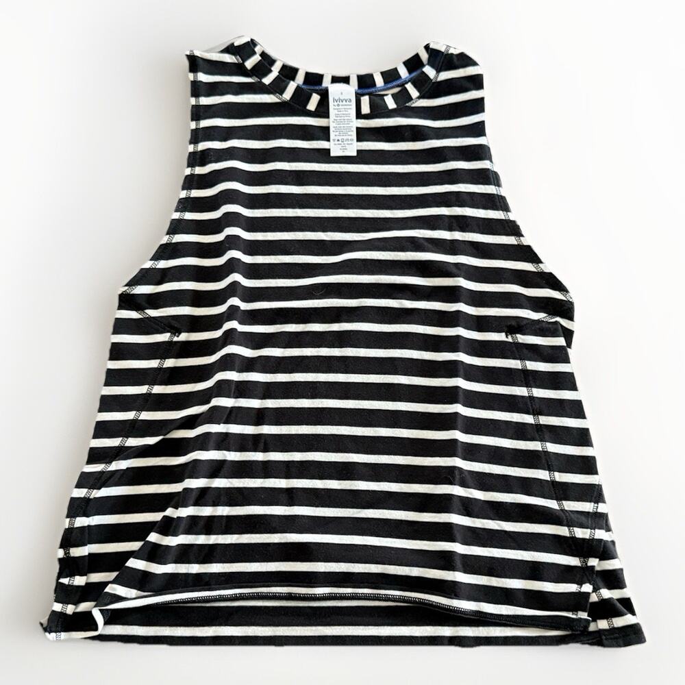Ivivva By Lululemon Girls Black White Sleeveless Activewear Tank Size 8